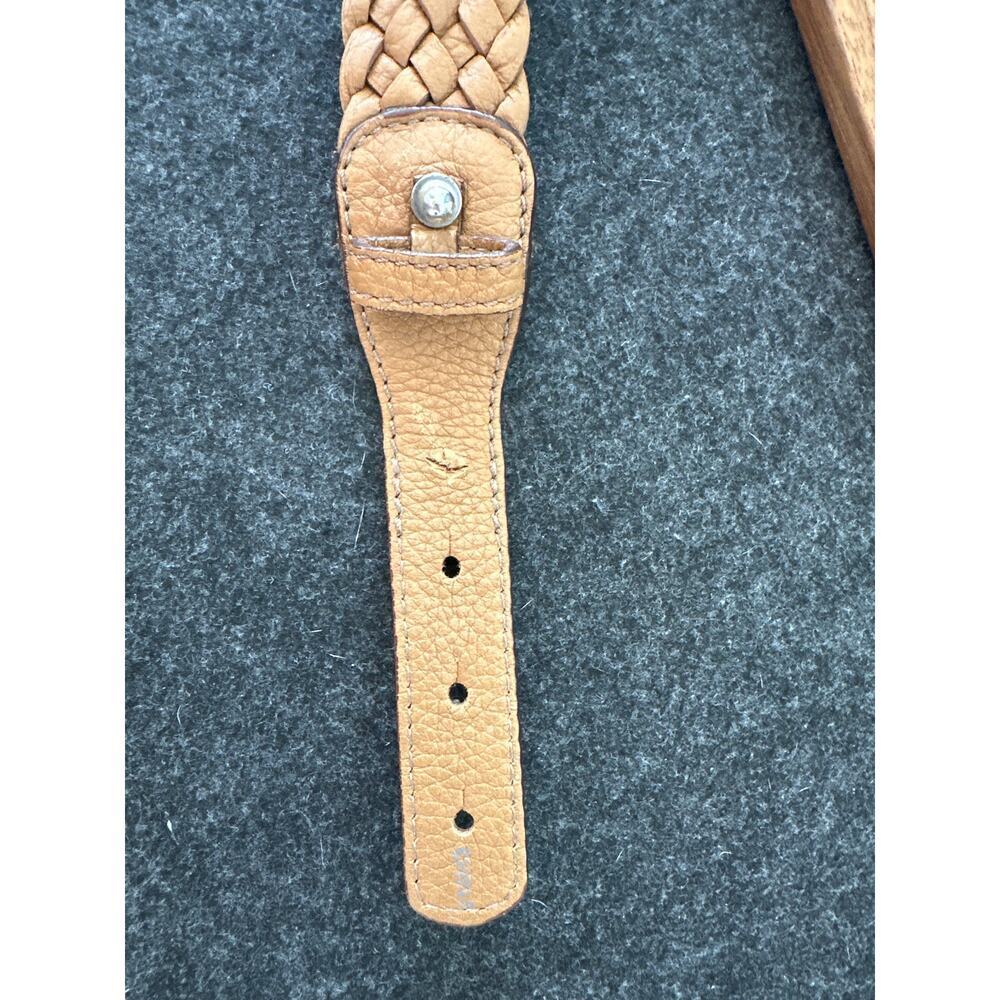 Brighton Women's Woven Leather Floral and Metal Ring Belt, Size 38/L - Picture 7 of 10